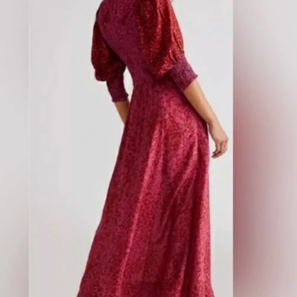Elegant Free People Red Button-Down Maxi Dress - Picture 2 of 9